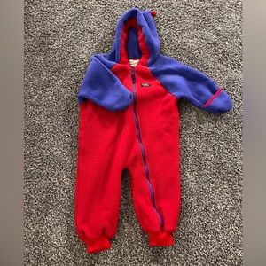 GREAT Vintage LL. Bean Kids Baby Fleece One Piece Outer Wear Red Blue 2T